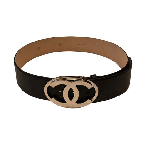 chanel bkack leather belt metal and glass|Chanel Black Belt .